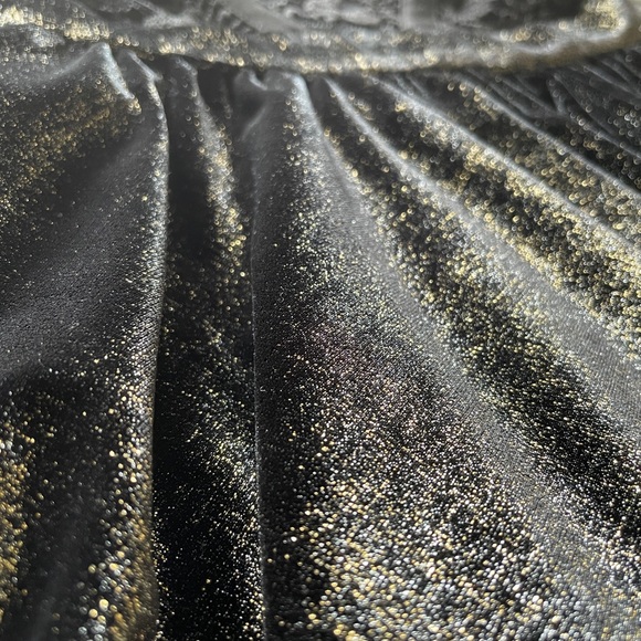 BEBE Black and Gold Lace Metallic Velour Dress US XXS - Picture 8 of 12